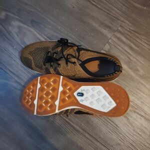 Brown and Black Knit Sneakers with Unique Sole